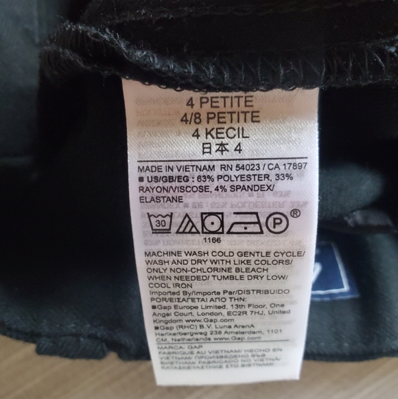 GAP 365 High Rise Pleated Tapered Ankle Trousers Black Pants 4 PETITE NWT RT$90 - Picture 15 of 15